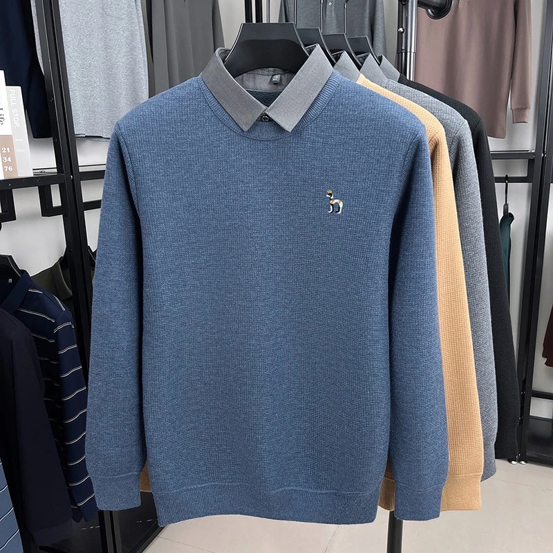 Thermal Long John - Sweater rajutan hangat kasual pria merek