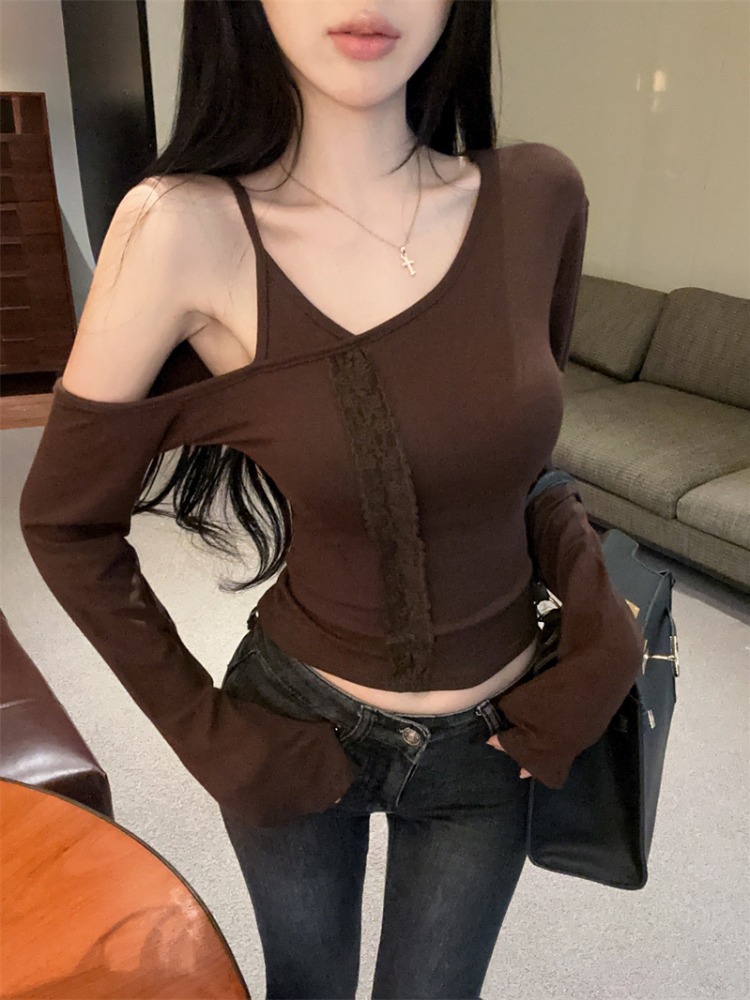 Base Layer Top - Kaos Wanita Berenda Tanpa Lengan Lengan