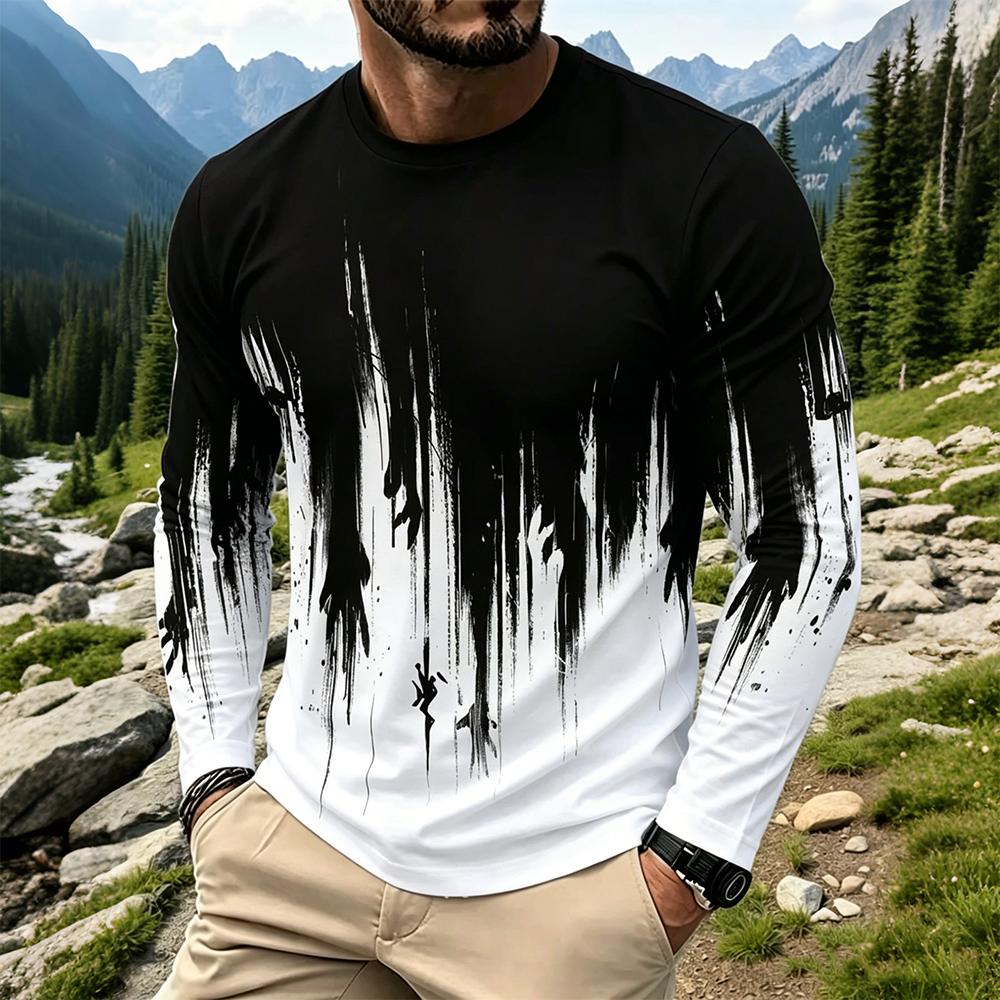 Base Layer Top - Kaos Lengan Panjang Pria Motif Tinta