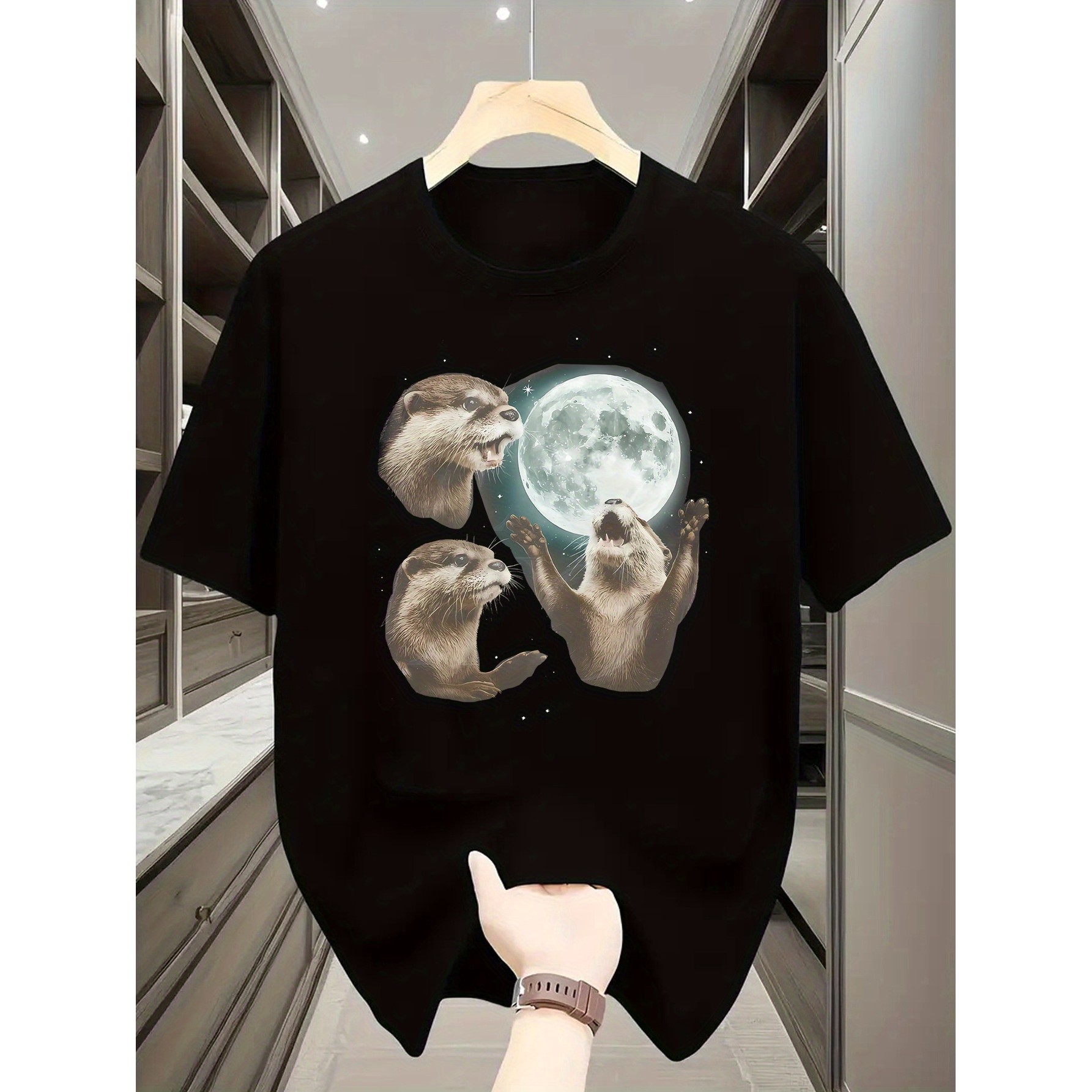 Kaos Grafis Playful Otters Und - Undershirt Crew Neck ulasan dan harga