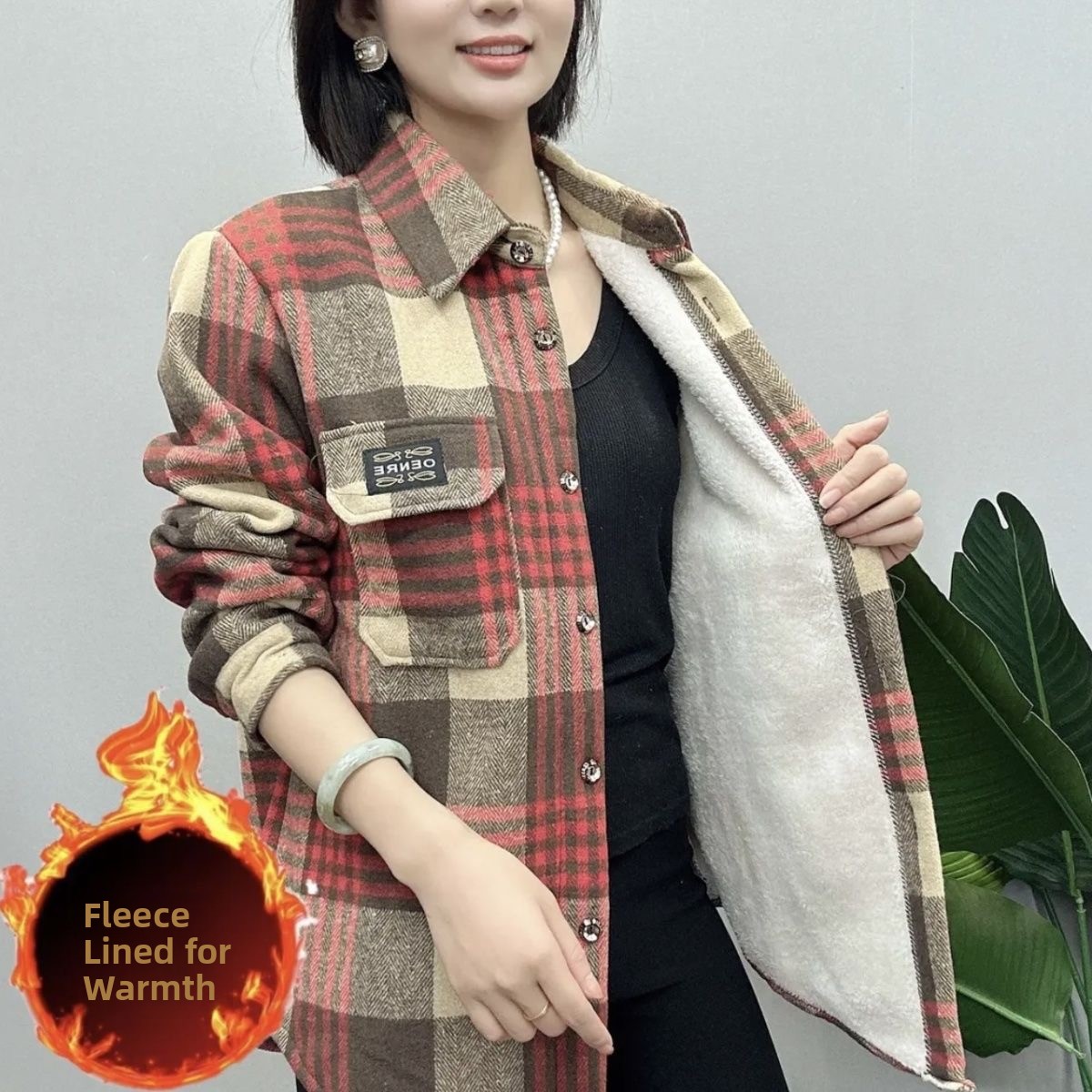 Kemeja Wanita Motif Kotak-kota - Thermal Long John ulasan dan harga