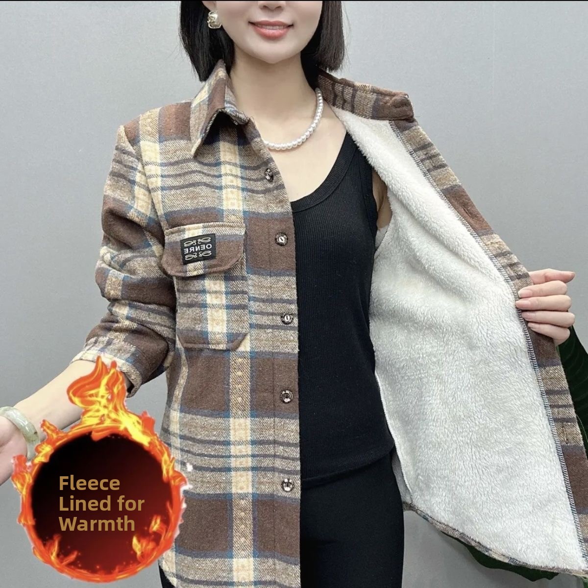 Kemeja Wanita Motif Kotak-kota - Thermal Long John ulasan dan harga