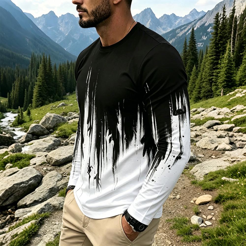 Kaos Lengan Panjang Pria Motif - Base Layer Top ulasan dan harga
