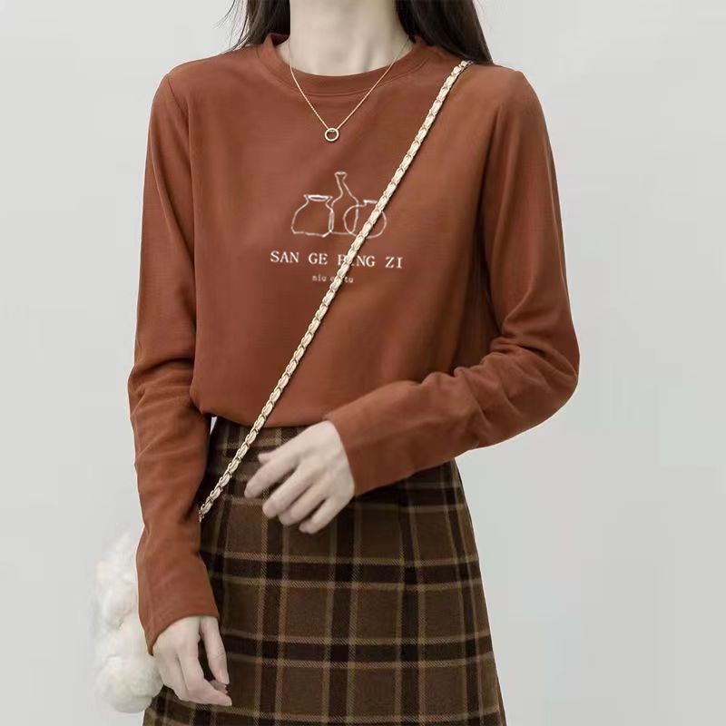 Atasan Wanita Gaya Korea Kerah - Undershirt Crew Neck ulasan dan harga
